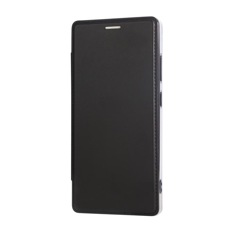 For Samsung Galaxy S23 Ultra 5G Ultra-thin Rotation Holder Magnetic Plating Vegan Leather Phone Case