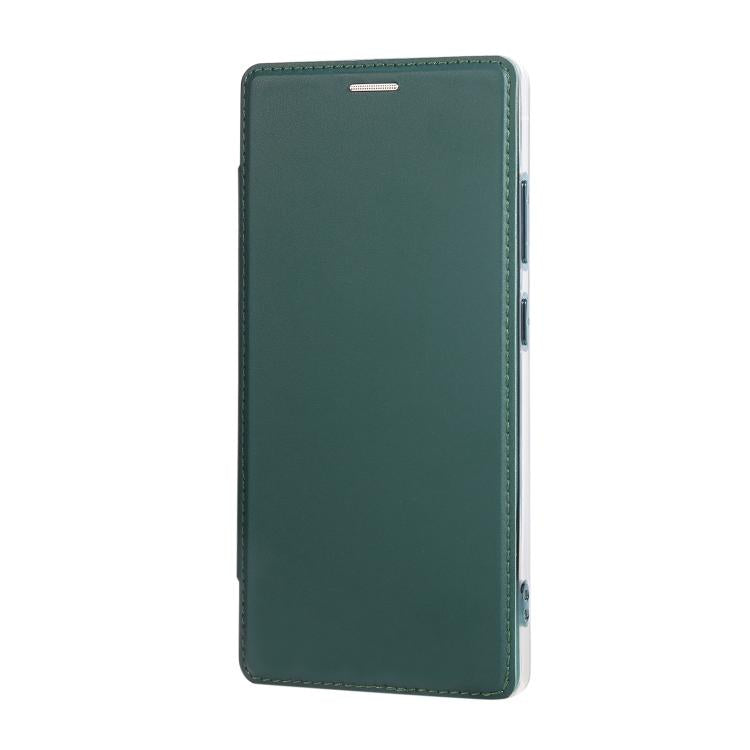 For Samsung Galaxy S23 Ultra 5G Ultra-thin Rotation Holder Magnetic Plating Vegan Leather Phone Case