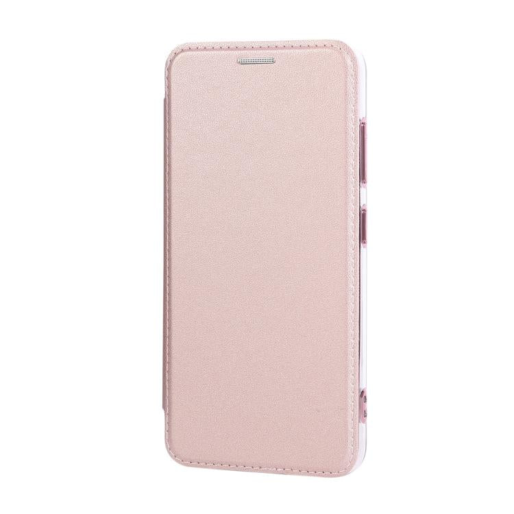 For Samsung Galaxy S23+ 5G Ultra-thin Rotation Holder Magnetic Plating Vegan Leather Phone Case