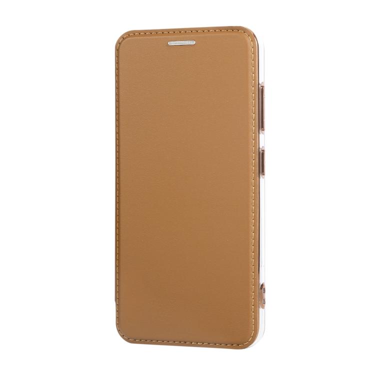 For Samsung Galaxy S23+ 5G Ultra-thin Rotation Holder Magnetic Plating Vegan Leather Phone Case