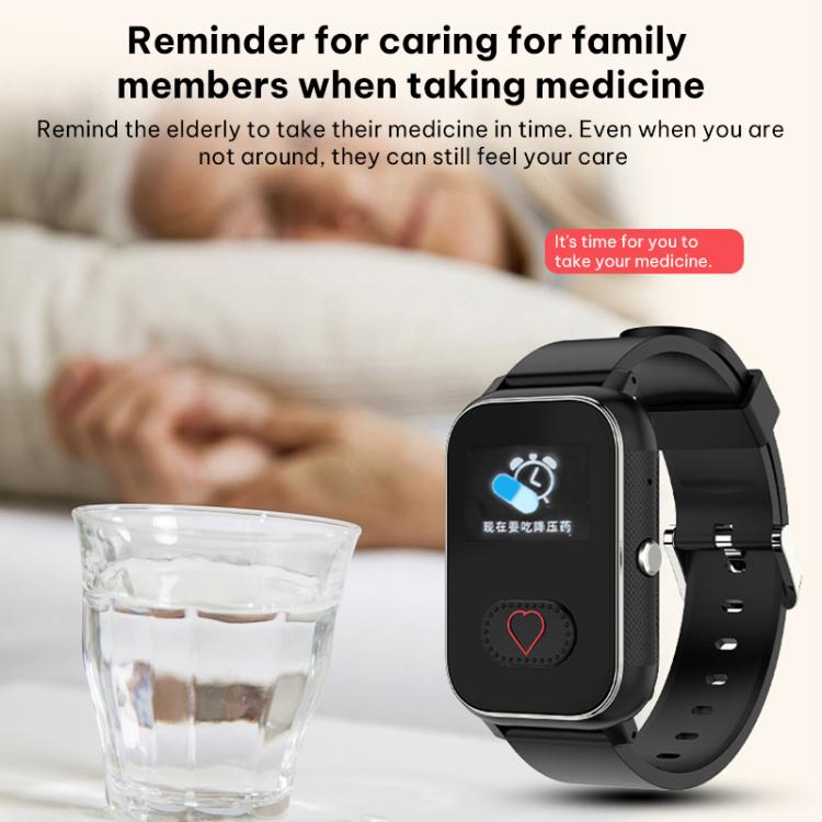 FA96S 1.0-inch Screen 4G Network GPS Tracking Elderly Care Smart Watch, Model:American Version - Black
