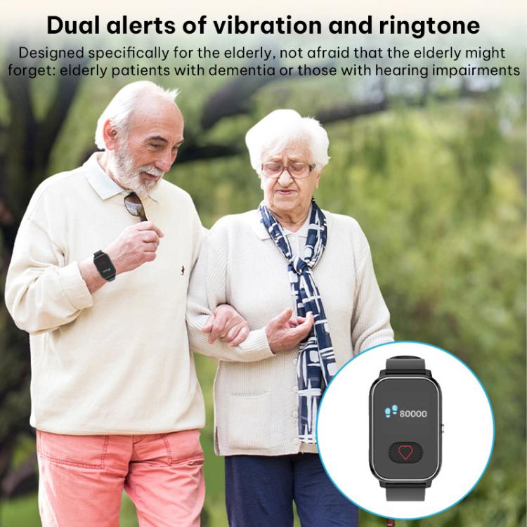 FA96S 1.0-inch Screen 4G Network GPS Tracking Elderly Care Smart Watch, Model:Eurasia-Africa Version - Black