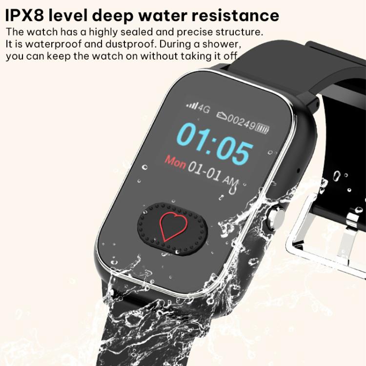FA96S 1.0-inch Screen 4G Network GPS Tracking Elderly Care Smart Watch, Model:American Version - Black