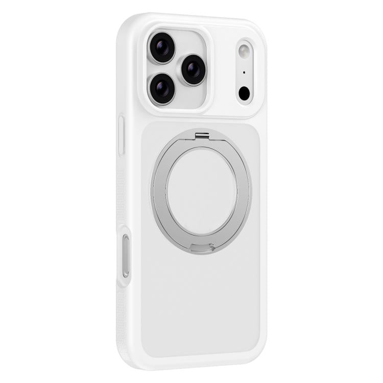For iPhone 17 Pro Max Skin-friendly Anti-Stain Rotating Holder Magnetic Armor Phone Case
