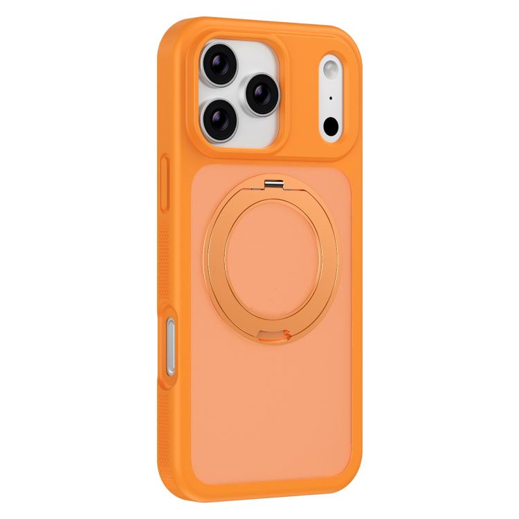 For iPhone 17 Pro Skin-friendly Anti-Stain Rotating Holder Magnetic Armor Phone Case
