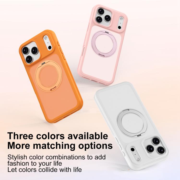 For iPhone 17 Pro Skin-friendly Anti-Stain Rotating Holder Magnetic Armor Phone Case