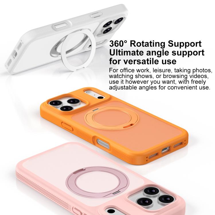For iPhone 17 Pro Max Skin-friendly Anti-Stain Rotating Holder Magnetic Armor Phone Case