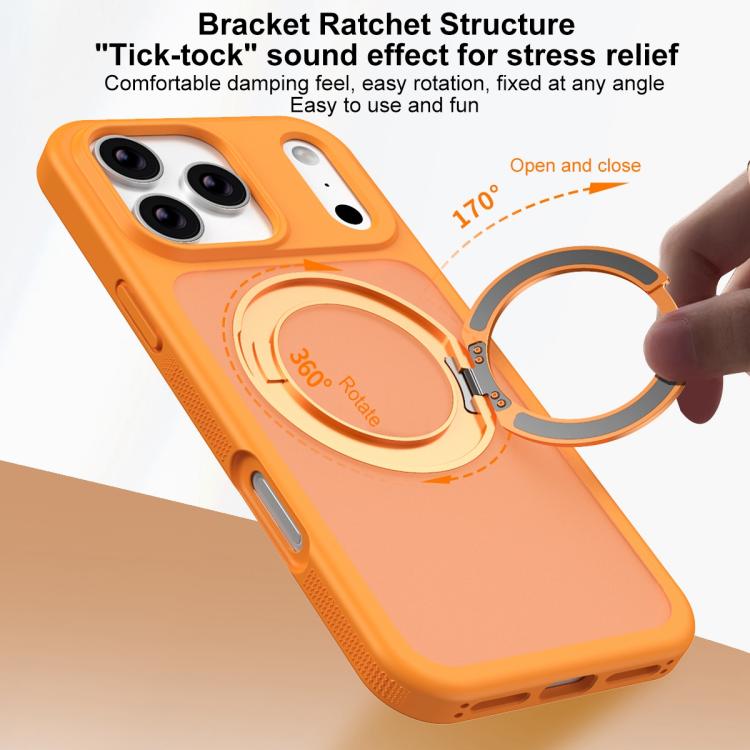 For iPhone 17 Pro Max Skin-friendly Anti-Stain Rotating Holder Magnetic Armor Phone Case