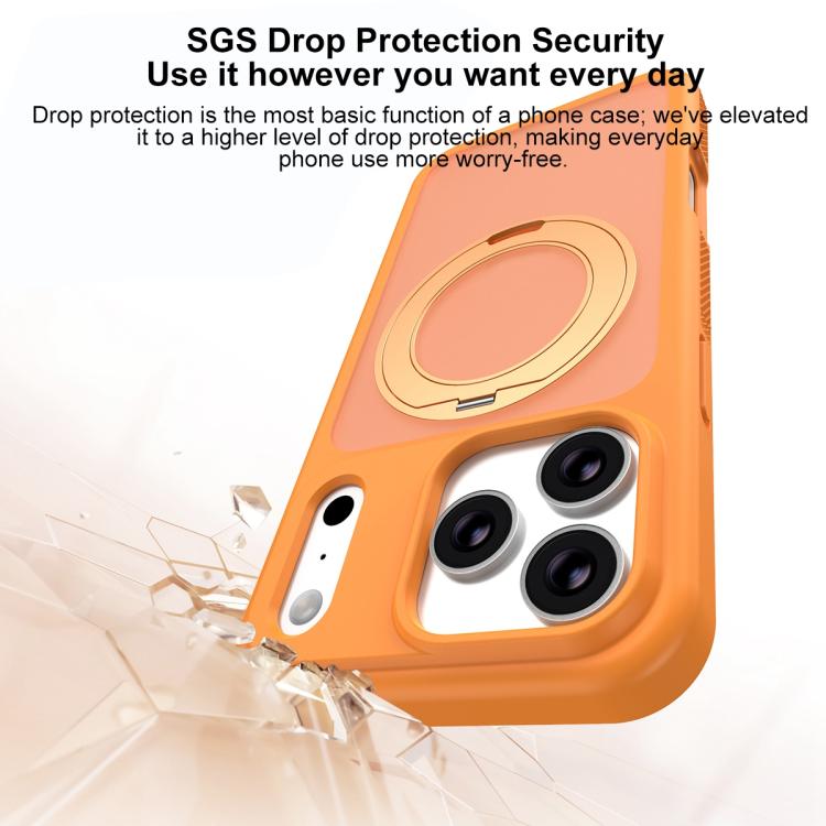 For iPhone 17 Pro Skin-friendly Anti-Stain Rotating Holder Magnetic Armor Phone Case