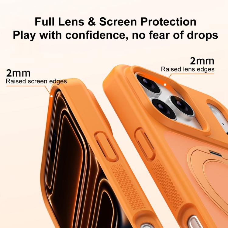 For iPhone 17 Pro Max Skin-friendly Anti-Stain Rotating Holder Magnetic Armor Phone Case