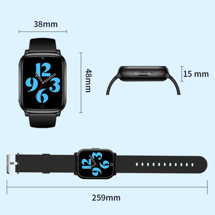 FA83S 1.69-inch 4G Network GPS Tracking Elderly Care Smart Watch Support Heart Rate / Blood Pressure Monitoring, Model:American Version - Black