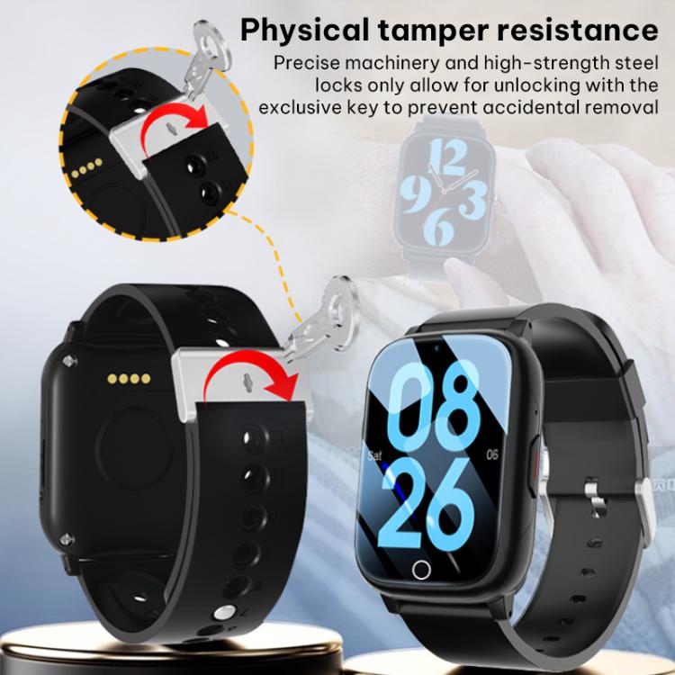 FA83S 1.69-inch 4G Network GPS Tracking Elderly Care Smart Watch Support Heart Rate / Blood Pressure Monitoring, Model:Eurasia-Africa Version - Black