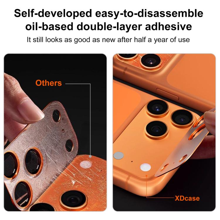 For iPhone 17 Pro XDcase 2pcs Integrated Translucent Frosted Acrylic Camera Lens Protector