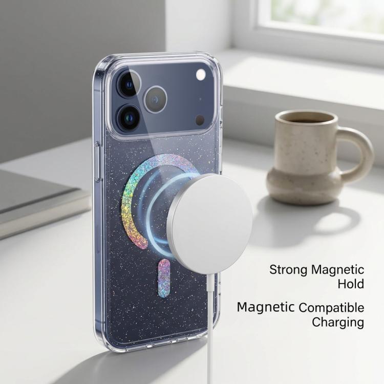 For iPhone 17 Pro Max Glitter Magnetic TPU Phone Case