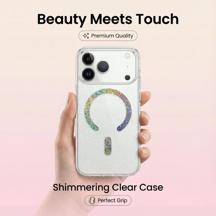 For iPhone 17 Pro Glitter Magnetic TPU Phone Case