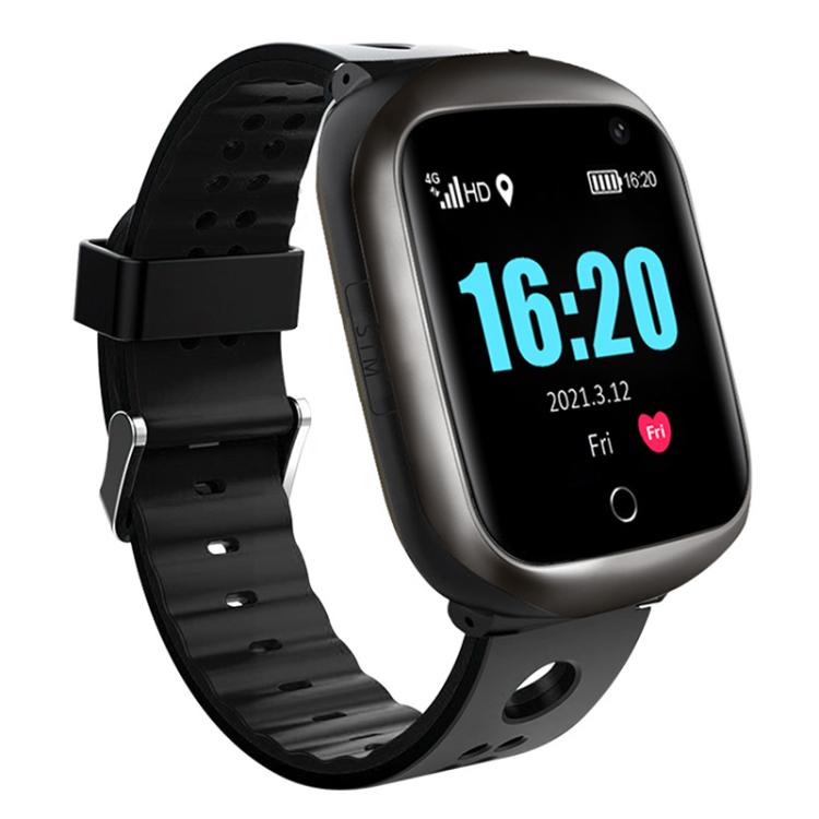 FA66S 1.3-inch Screen 4G Network GPS Tracking Elderly Smart Watch Support Heart Rate / Blood Pressure Monitoring, Model:Eurasia-Africa Version - Black Grey