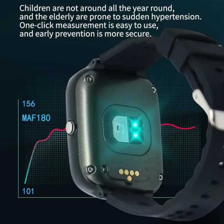 FA66S 1.3-inch Screen 4G Network GPS Tracking Elderly Smart Watch Support Heart Rate / Blood Pressure Monitoring, Model:American Version - Black Grey