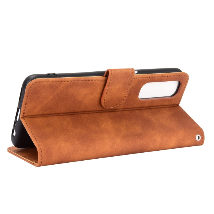 For OPPO Realme 7 Solid Color Skin Feel Magnetic Buckle Horizontal Flip Calf Texture PU Leather Case with Holder & Card Slots & Wallet