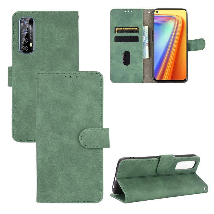 For OPPO Realme 7 Solid Color Skin Feel Magnetic Buckle Horizontal Flip Calf Texture PU Leather Case with Holder & Card Slots & Wallet