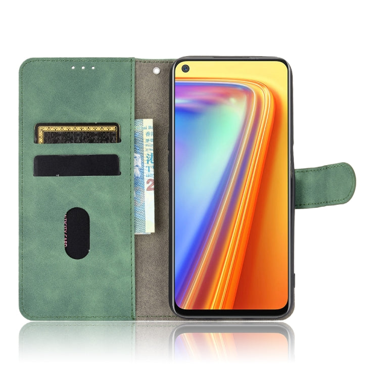 For OPPO Realme 7 Solid Color Skin Feel Magnetic Buckle Horizontal Flip Calf Texture PU Leather Case with Holder & Card Slots & Wallet