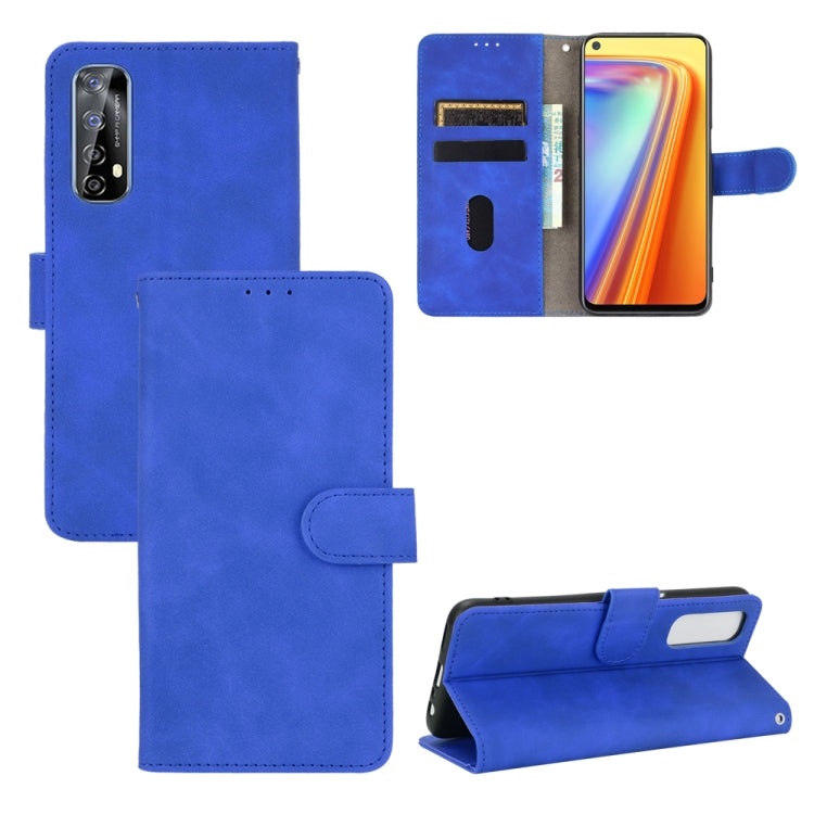 For OPPO Realme 7 Solid Color Skin Feel Magnetic Buckle Horizontal Flip Calf Texture PU Leather Case with Holder & Card Slots & Wallet