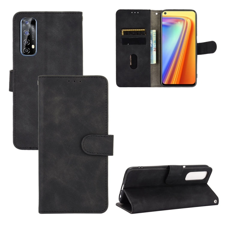 For OPPO Realme 7 Solid Color Skin Feel Magnetic Buckle Horizontal Flip Calf Texture PU Leather Case with Holder & Card Slots & Wallet