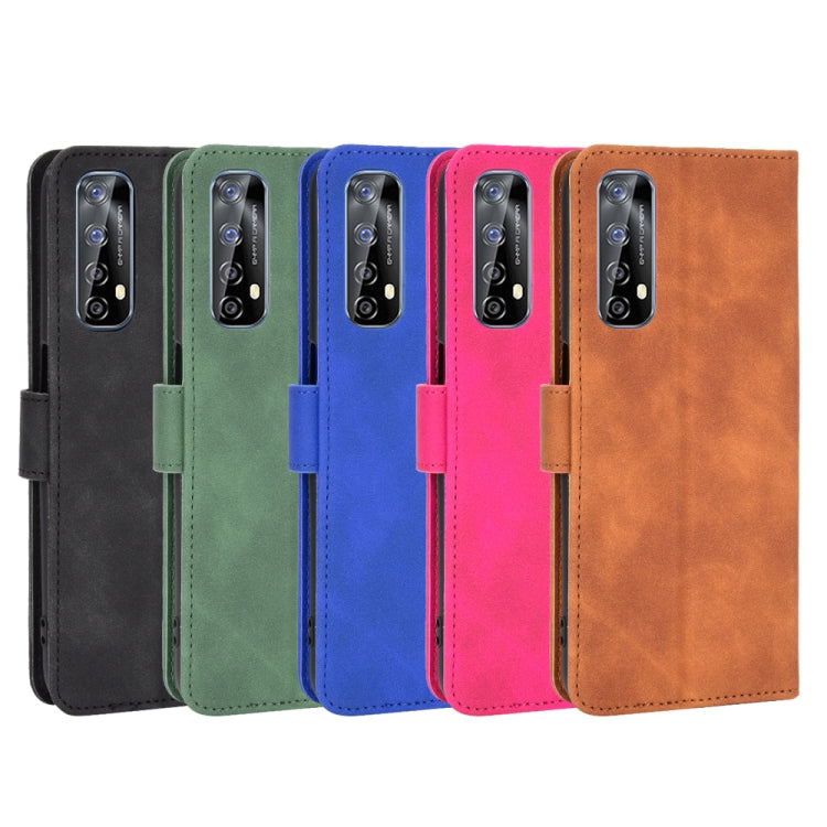 For OPPO Realme 7 Solid Color Skin Feel Magnetic Buckle Horizontal Flip Calf Texture PU Leather Case with Holder & Card Slots & Wallet