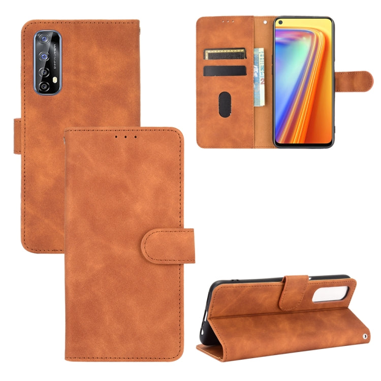 For OPPO Realme Narzo 20 Pro Solid Color Skin Feel Magnetic Buckle Horizontal Flip Calf Texture PU Leather Case with Holder & Card Slots & Wallet