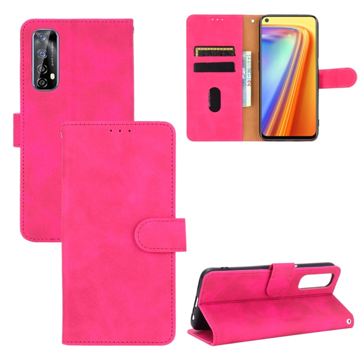 For OPPO Realme Narzo 20 Pro Solid Color Skin Feel Magnetic Buckle Horizontal Flip Calf Texture PU Leather Case with Holder & Card Slots & Wallet