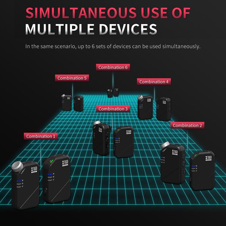 XTUGA J02S 2.4G Mini Wireless In-Ear Stereo Monitor System TX & RX - Black