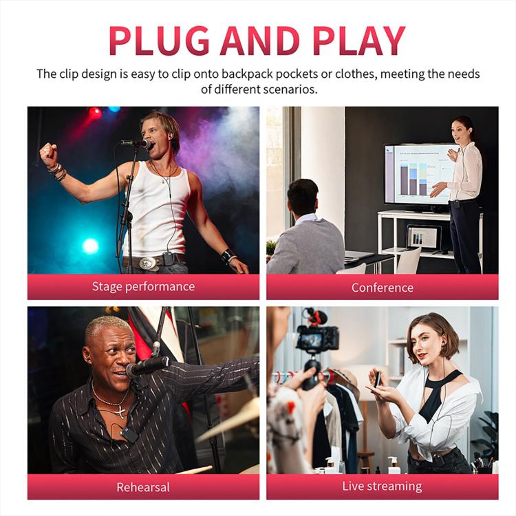 XTUGA J02S 2.4G Mini Wireless In-Ear Stereo Monitor System TX & RX - Black