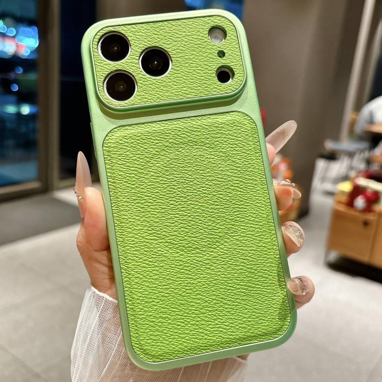 For iPhone 17 Pro Max Transforms Into 17 Large Window Litchi Texture Magnetic Phone Case