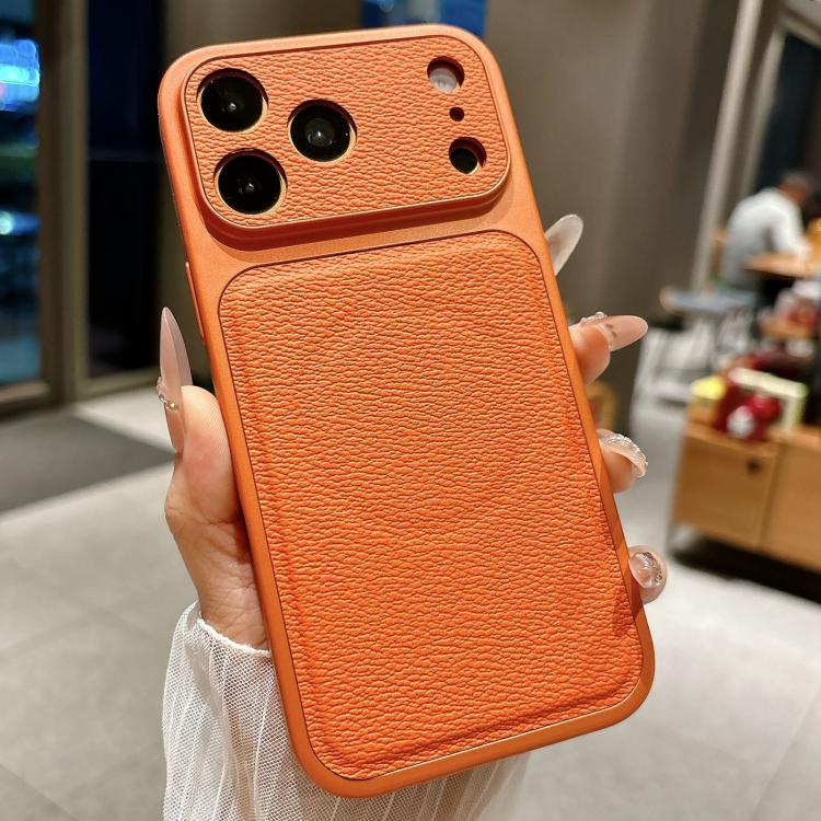 For iPhone 17 Pro Max Transforms Into 17 Large Window Litchi Texture Magnetic Phone Case