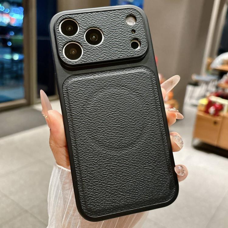 For iPhone 17 Pro Max Transforms Into 17 Large Window Litchi Texture Magnetic Phone Case