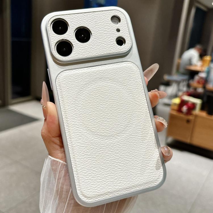 For iPhone 17 Pro Max Transforms Into 17 Large Window Litchi Texture Magnetic Phone Case