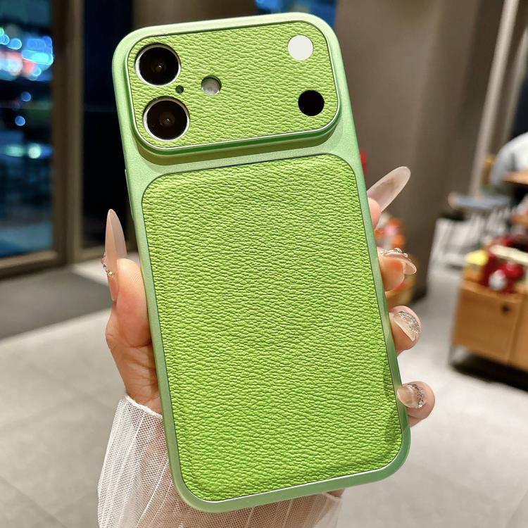 For iPhone 16 Transforms Into 17 Large Window Litchi Texture Magnetic Phone Case