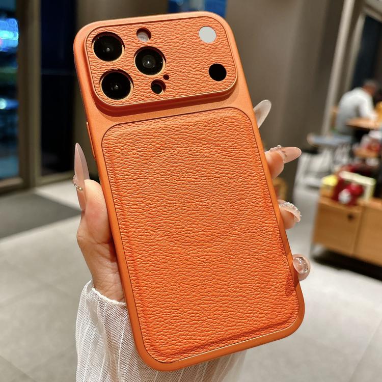 For iPhone 15 Pro Transforms Into 17 Large Window Litchi Texture Magnetic Phone Case