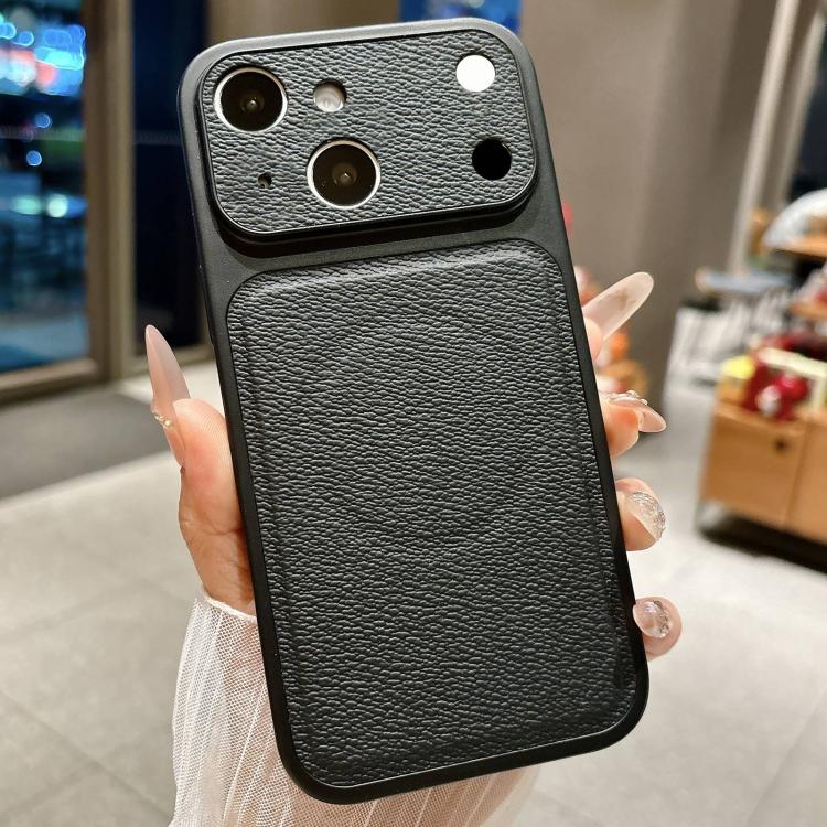 For iPhone 14 Transforms Into 17 Large Window Litchi Texture Magnetic Phone Case