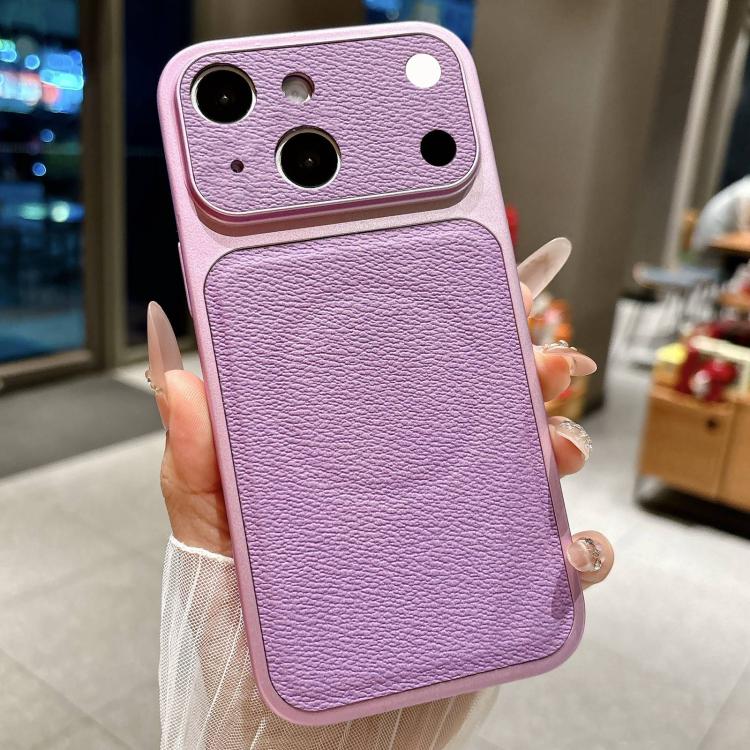 For iPhone 14 Transforms Into 17 Large Window Litchi Texture Magnetic Phone Case