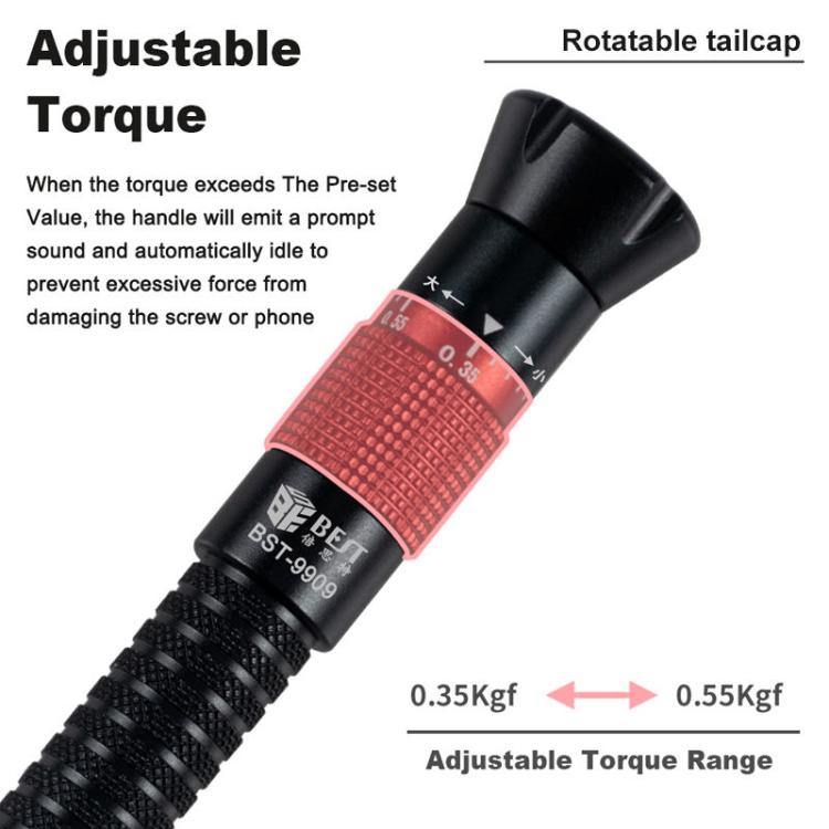 BEST BST-9909 7 in 1 Adjustable Torque Screwdriver Set with S2 Screwdriver Bits