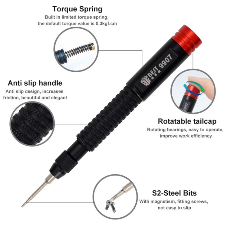 BEST BST-9907 7 in 1 Torque Screwdriver Set with S2 Screwdriver Bits