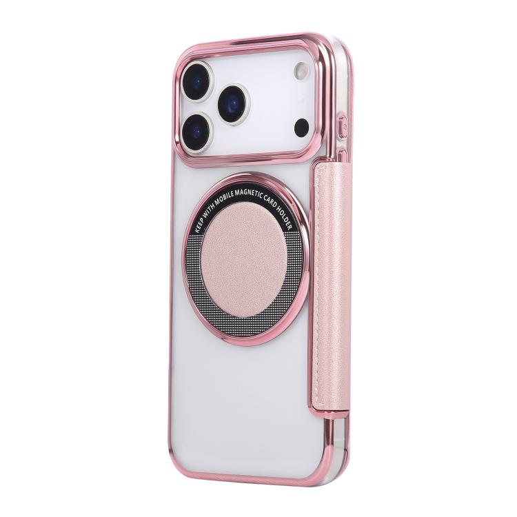 For iPhone 17 Pro Max Ultra-thin Magnetic Plating Vegan Leather Phone Case