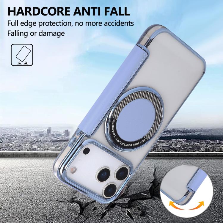 For iPhone 17 Pro Max Ultra-thin Magnetic Plating Vegan Leather Phone Case