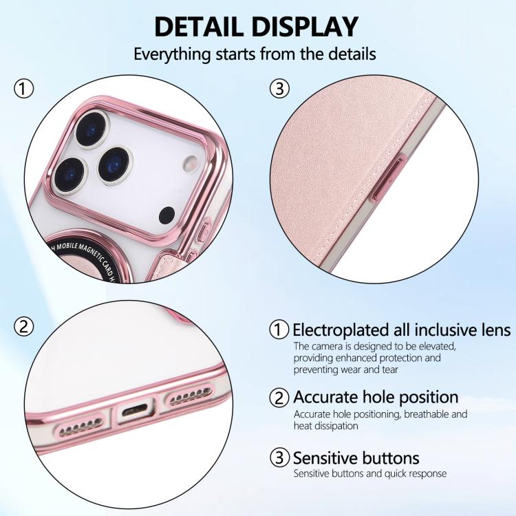 For iPhone 17 Pro Ultra-thin Magnetic Plating Vegan Leather Phone Case