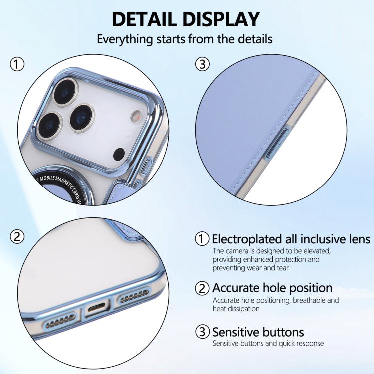 For iPhone 17 Pro Ultra-thin Magnetic Plating Vegan Leather Phone Case