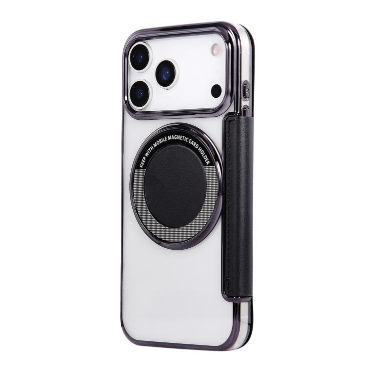 For iPhone 17 Pro Ultra-thin Magnetic Plating Vegan Leather Phone Case