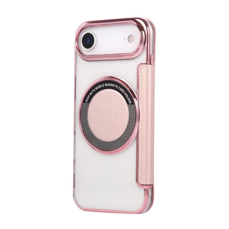 For iPhone Air Ultra-thin Magnetic Plating Vegan Leather Phone Case