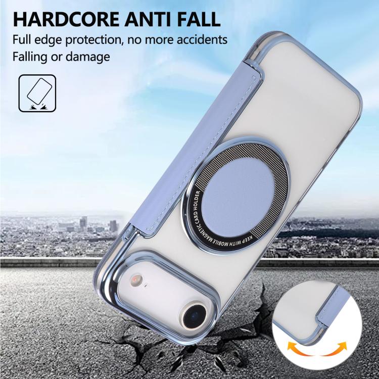 For iPhone Air Ultra-thin Magnetic Plating Vegan Leather Phone Case