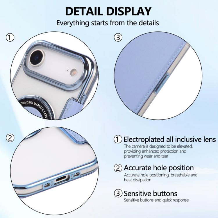 For iPhone Air Ultra-thin Magnetic Plating Vegan Leather Phone Case