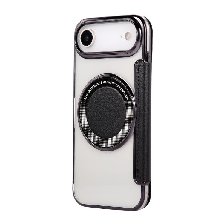 For iPhone Air Ultra-thin Magnetic Plating Vegan Leather Phone Case